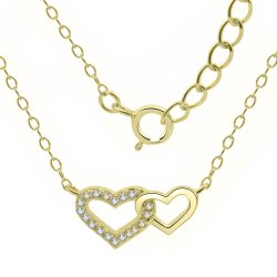 Srebrna bransoletka damska na nogę kostkę serca srebro pozłacane próba 925