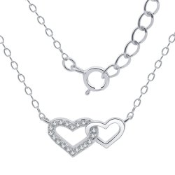 Srebrna bransoletka damska na nogę kostkę serca srebro rodowane próba 925