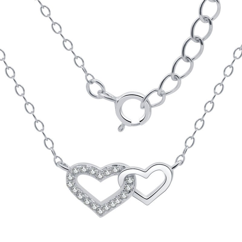 Srebrna bransoletka damska na nogę kostkę serca srebro rodowane próba 925