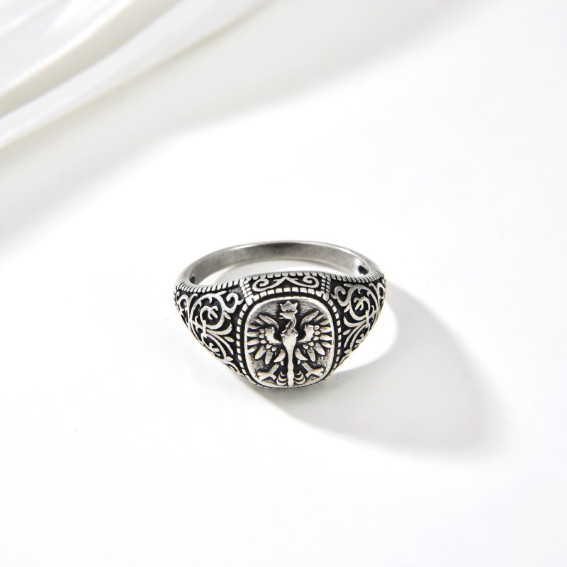 Srebrny sygnet męski patriotyczny orzeł sygnet srebro próba 925