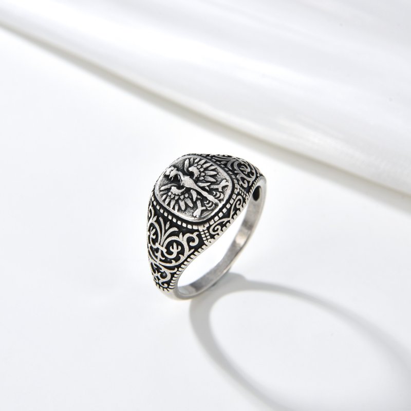 Srebrny sygnet męski patriotyczny orzeł sygnet srebro próba 925