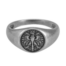 Srebrny sygnet męski patriotyczny orzeł srebro 925