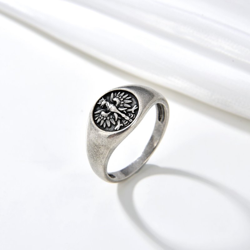 Srebrny sygnet męski patriotyczny orzeł srebro 925