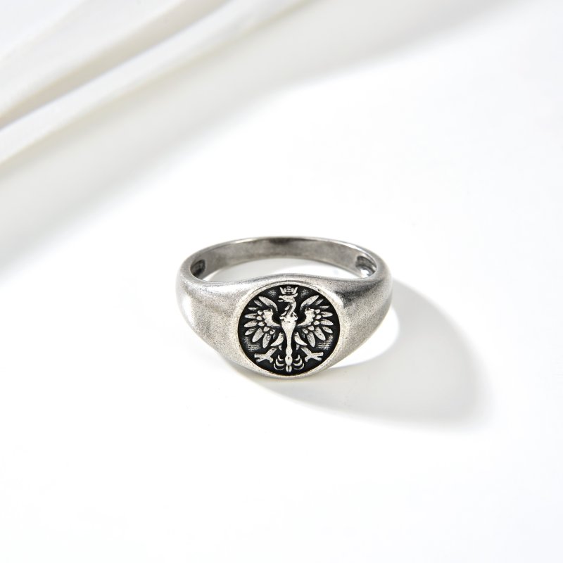 Srebrny sygnet męski patriotyczny orzeł srebro 925