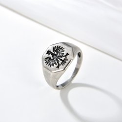 Srebrny sygnet męski patriotyczny orzeł srebro 925