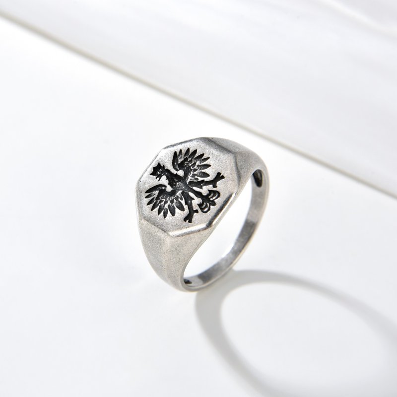 Srebrny sygnet męski patriotyczny orzeł srebro 925