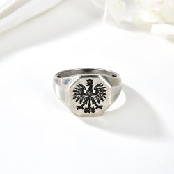 Srebrny sygnet męski patriotyczny orzeł srebro 925