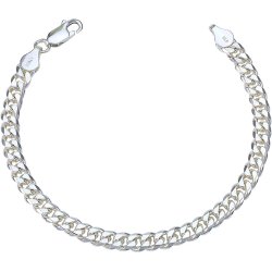 Bransoletka srebrna pancerka 21 cm diamentowana męska