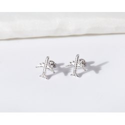 Srebrne kolczyki rodowane samoloty srebro 925 sztyfty wkrętki dla kobiety