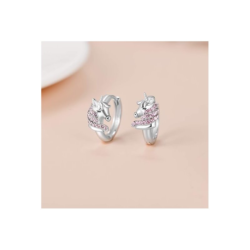 Srebrne kolczyki 925 jednorożce dla dziewczynki