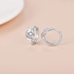 Srebrne kolczyki 925 jednorożce dla dziewczynki