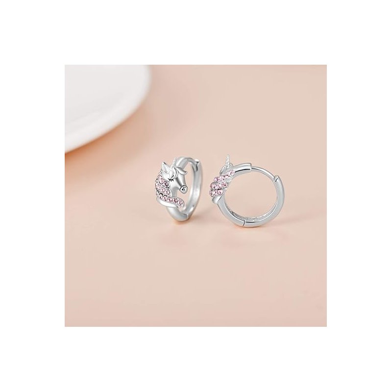 Srebrne kolczyki 925 jednorożce dla dziewczynki
