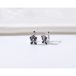 Srebrne kolczyki dla dziewczynki dzieci pandy srebro próba 925