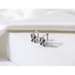 Srebrne kolczyki dla dziewczynki dzieci pandy srebro próba 925