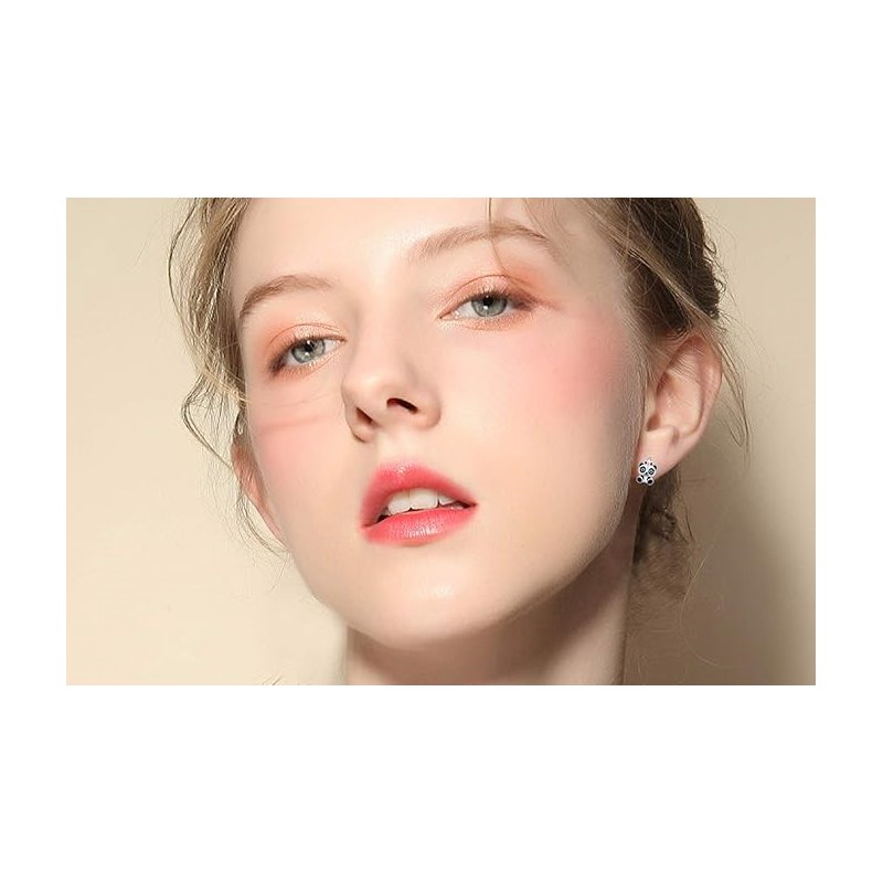 Srebrne kolczyki dla dziewczynki dzieci pandy srebro próba 925