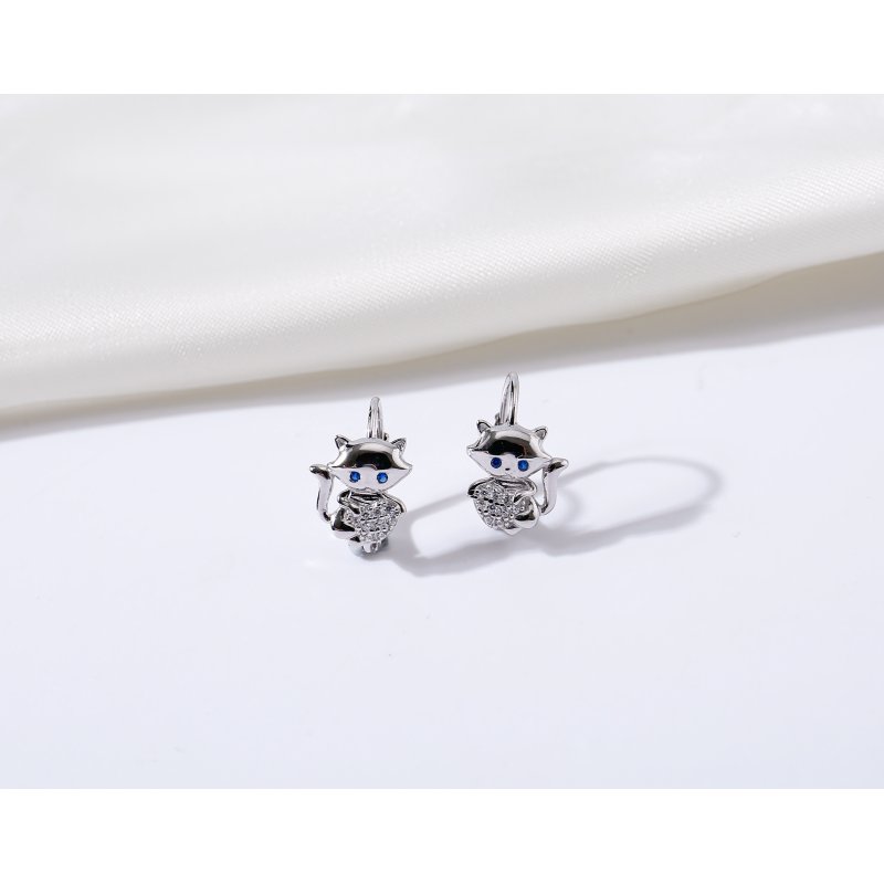 Srebrne kolczyki dla dziewczynki dzieci kotki srebro próba 925