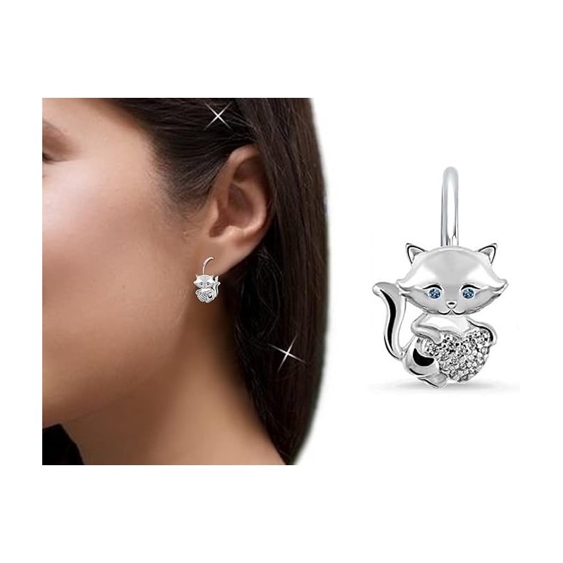Srebrne kolczyki dla dziewczynki dzieci kotki srebro próba 925