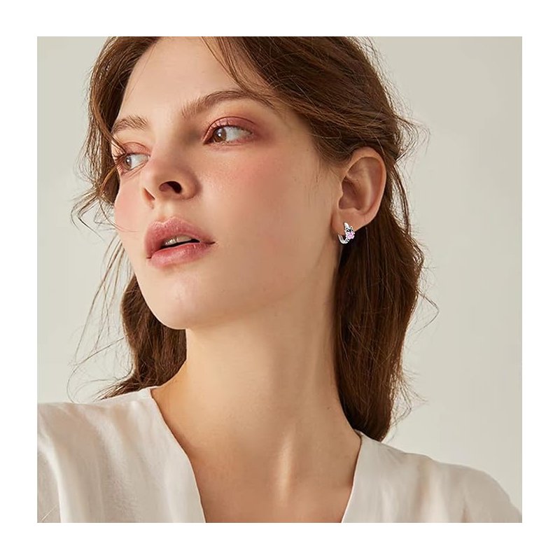 Srebrne kolczyki rodowane szopy dla dziewczynki dzieci srebro próba 925