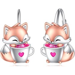 Srebrne kolczyki dla dziewczynki dzieci liski srebro próba 925