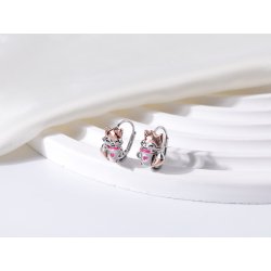 Srebrne kolczyki dla dziewczynki dzieci liski srebro próba 925