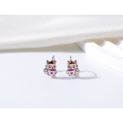 Srebrne kolczyki dla dziewczynki dzieci liski srebro próba 925