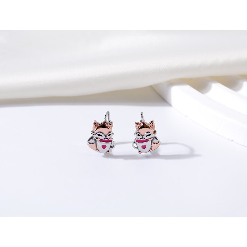 Srebrne kolczyki dla dziewczynki dzieci liski srebro próba 925