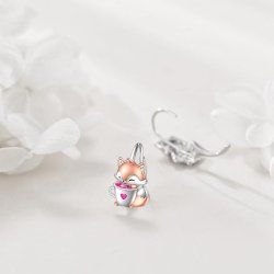 Srebrne kolczyki dla dziewczynki dzieci liski srebro próba 925