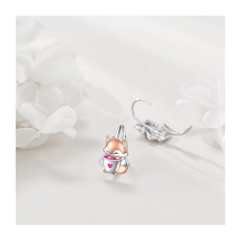 Srebrne kolczyki dla dziewczynki dzieci liski srebro próba 925