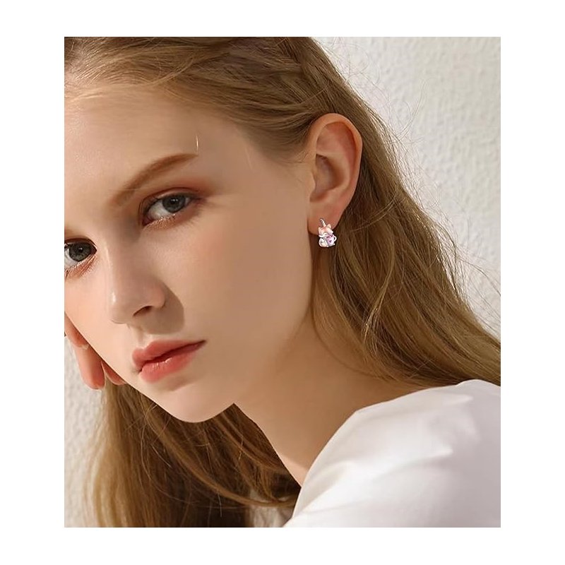 Srebrne kolczyki dla dziewczynki dzieci liski srebro próba 925