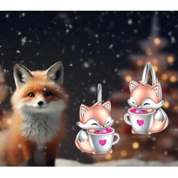 Srebrne kolczyki dla dziewczynki dzieci liski srebro próba 925