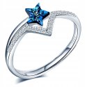 Pierścionek srebrny gwiazdka regulowany srebro próba 925 cyrkonie