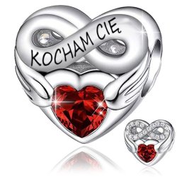 Srebrny charms zawieszka serce kocham cię charms srebro 925 oryginalny