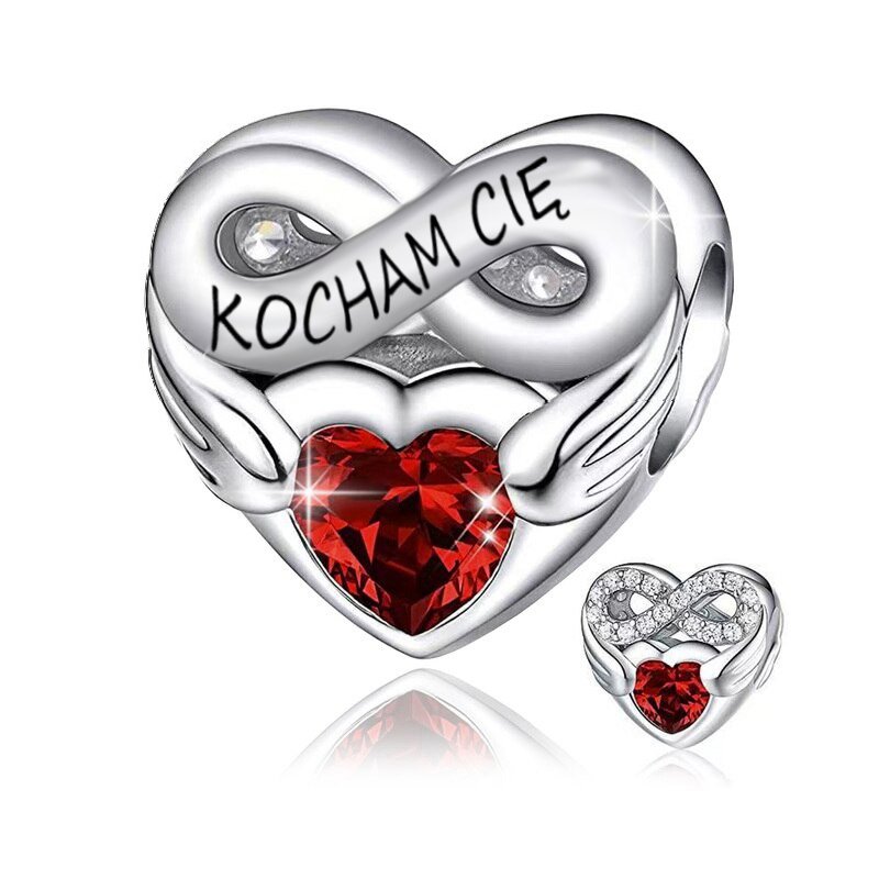 Srebrny charms zawieszka serce kocham cię charms srebro 925 oryginalny
