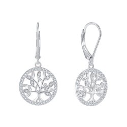 Kolczyki srebrne rodowane damskie angielskie drzewka srebro próba 925