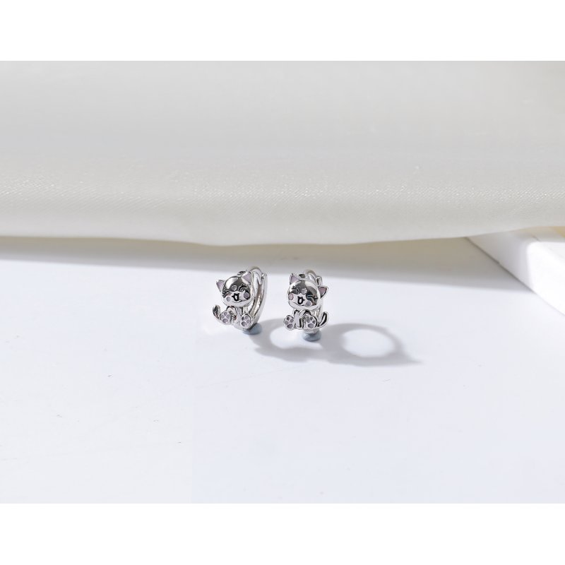 Srebrne kolczyki koty kotki dla dzieci srebro 925