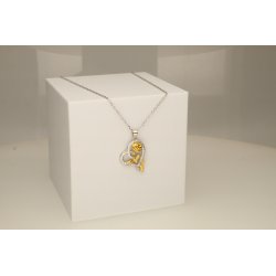 Srebrny naszyjnik serce róża łańcuszek damski z zawieszką srebro pozłacane