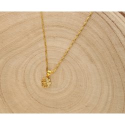 Srebrny naszyjnik łańcuszek damski koniczynka naszyjnik srebro pozłacane próba 925