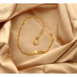 Srebrny naszyjnik łańcuszek damski koniczynka naszyjnik srebro pozłacane próba 925