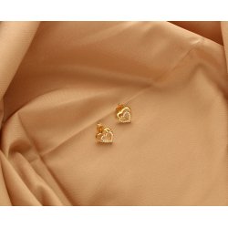 Kolczyki srebrne pozłacane serca srebro próba 925 wkrętki