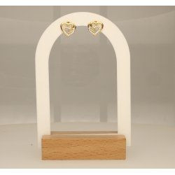 Kolczyki srebrne pozłacane serca srebro próba 925 wkrętki