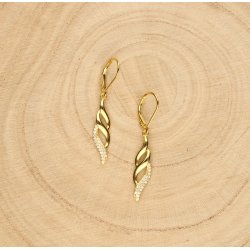 Srebrne kolczyki wiszące długie kolczyki damskie srebro próba 925 pozłacane