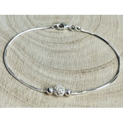 Bransoletka srebrna damska kulki włoska srebro próba 925 oryginalna
