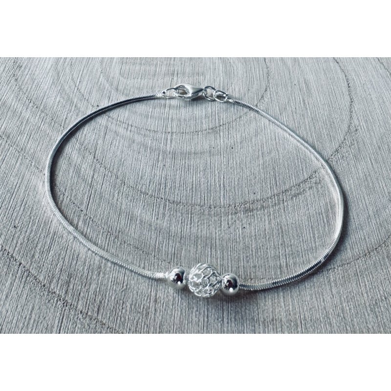 Bransoletka srebrna damska kulki włoska srebro próba 925 oryginalna