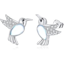 Kolczyki srebrne dla dziewczynki dzieci ptaszki sztyfty wkrętki srebro 925