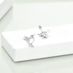Kolczyki srebrne dla dziewczynki dzieci ptaszki sztyfty wkrętki srebro 925
