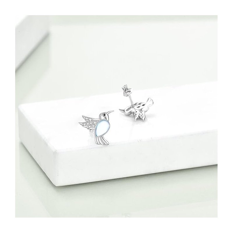 Kolczyki srebrne dla dziewczynki dzieci ptaszki sztyfty wkrętki srebro 925