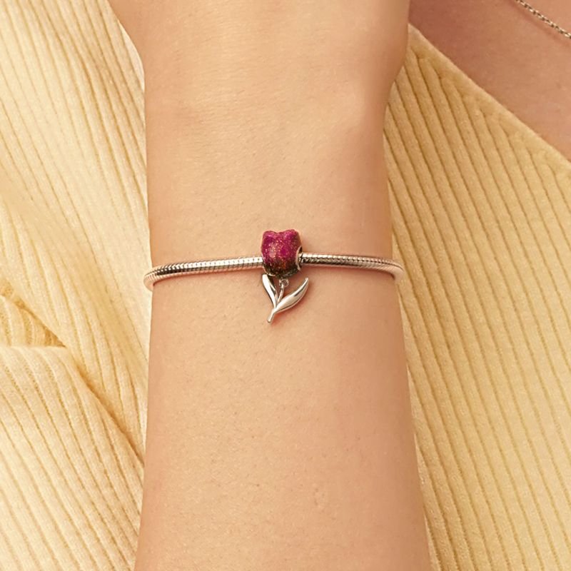 Charms zawieszka srebrna beads kwiatek srebro próba 925 oryginalny