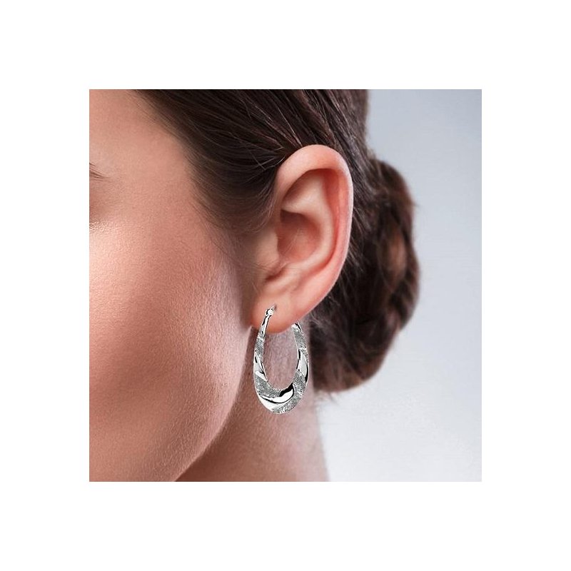 Srebrne kolczyki angielskie koła rodowane srebro próba 925 oryginalne