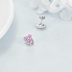 Kolczyki srebrne dla dziewczynki dzieci aksolotl wodny smok srebro 925