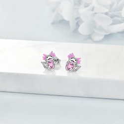 Kolczyki srebrne dla dziewczynki dzieci aksolotl wodny smok srebro 925